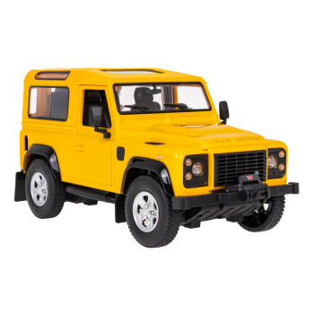 Land Rover Defender żółty RASTAR model 1:14 Zdalnie sterowanie auto + Pilot 2,4 GHz + Ręcznie otwierane drzwi